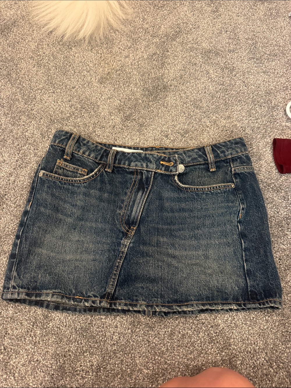 Dark Blue Denim Mini Skirt - Women's Classic Jean Skirt never worn